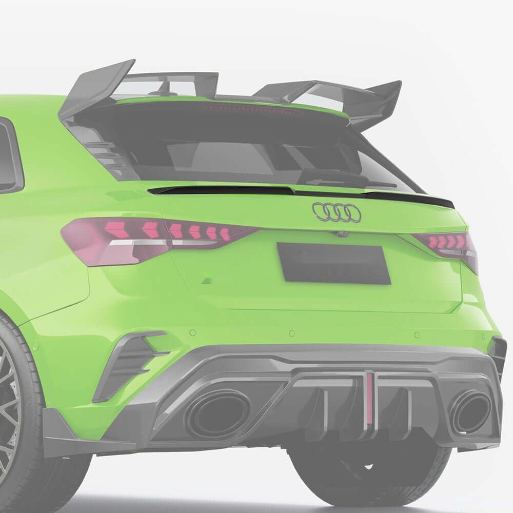 Audi RS3 Sportback 8Y Carbon Fibre Rear Spoiler - dry prepreg gloss finish OEM fitment