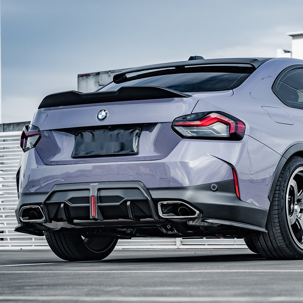 BMW 2 Series G42 Prepreg Carbon Fibre Rear Diffuser with Brake Light - aggressive M Sport styling upgrade