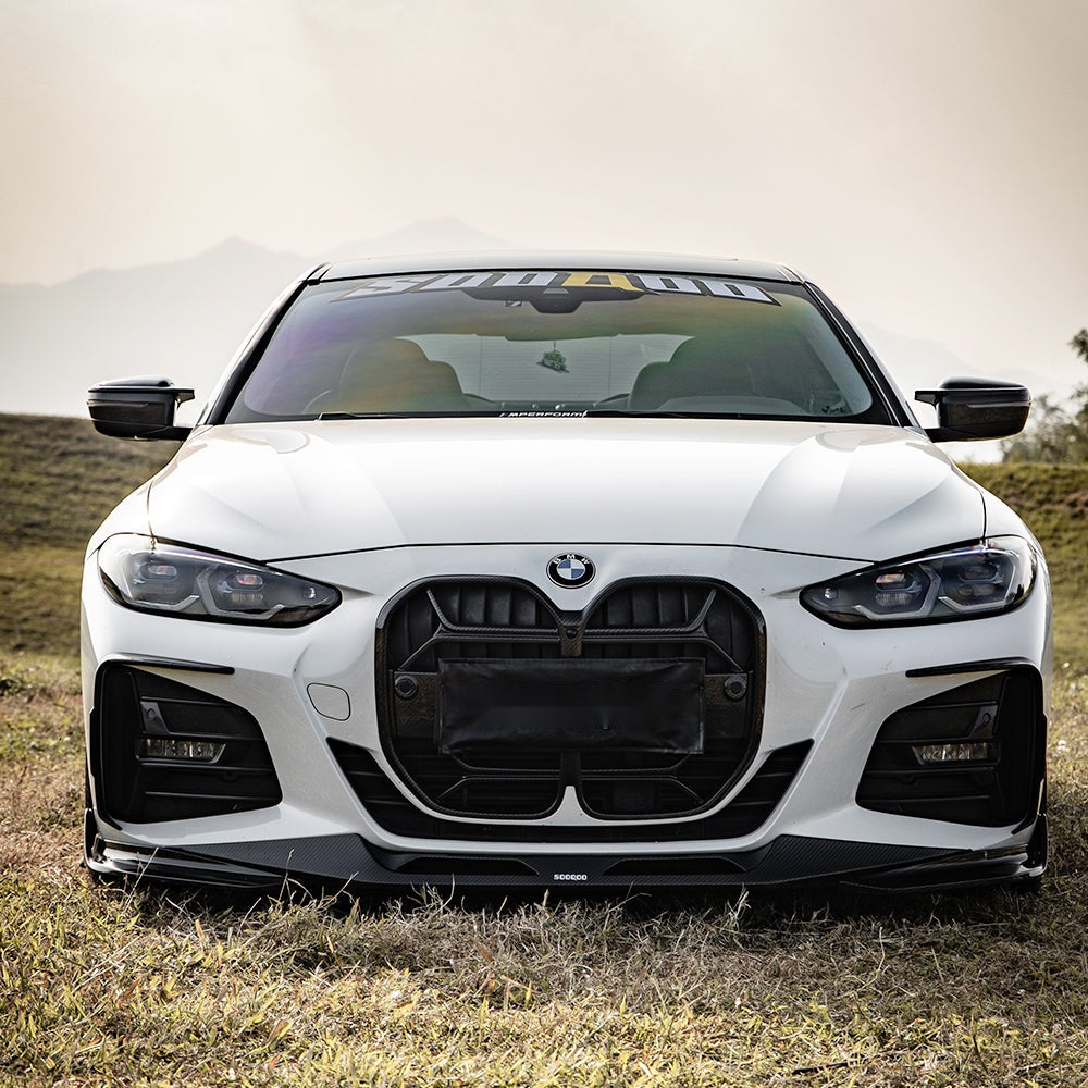 BMW 4 Series G22 Prepreg Carbon Fibre Front Bumper Inserts - aggressive styling upgrade