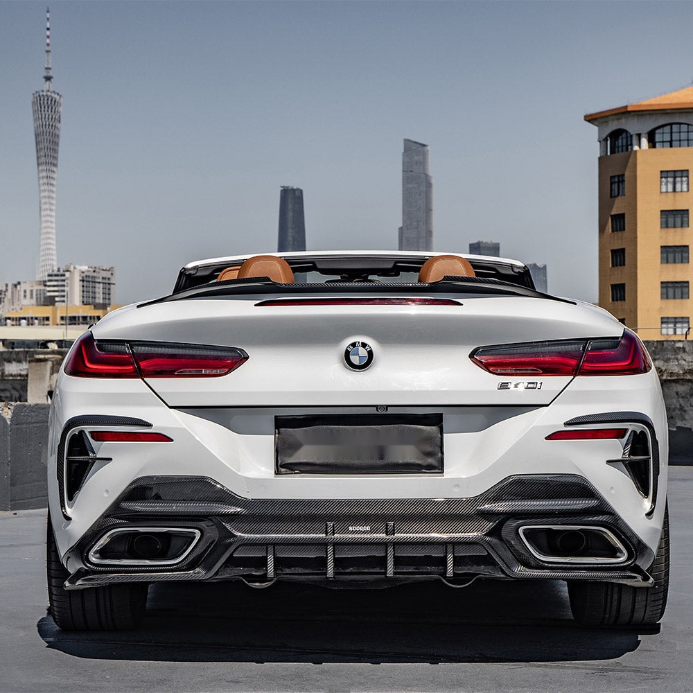 BMW 8 Series G14 Prepreg Carbon Fibre Rear Diffuser - aggressive OEM-fit upgrade