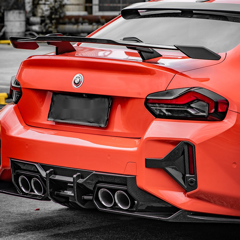 BMW M2 G87 Prepreg Carbon Fibre Rear Bumper Inserts - aggressive track-inspired upgrade