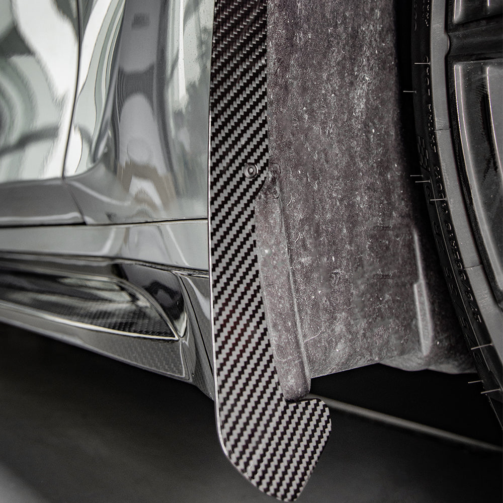 BMW M3 G80 Prepreg Carbon Fibre Front Mud Flaps - OEM fitment direct bolt-on upgrade