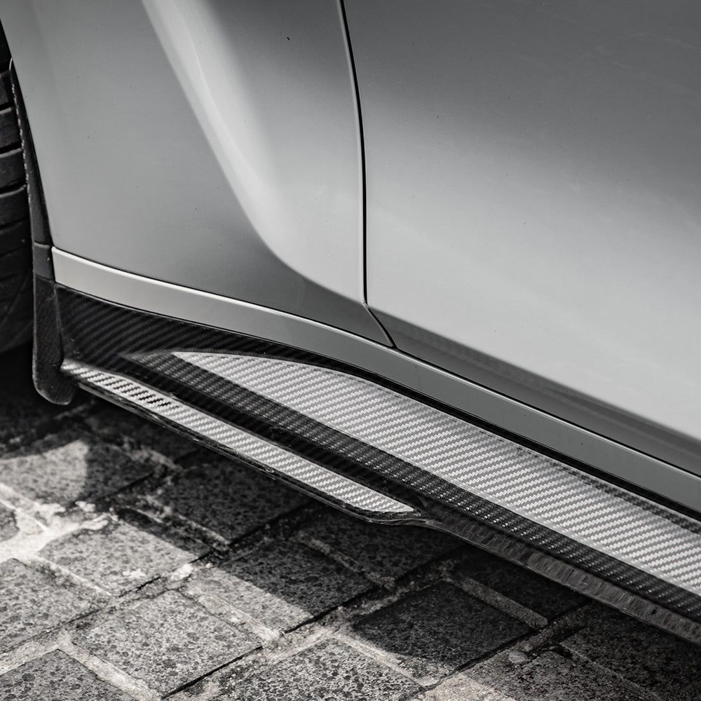 BMW M3 G80 Prepreg Carbon Fibre Side Skirts - aggressive dual-layer aerodynamic upgrade