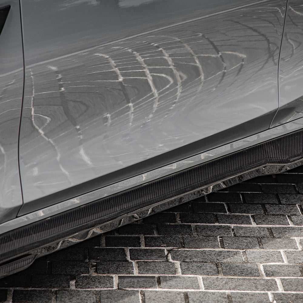 BMW M3 G80 Prepreg Carbon Fibre Side Skirts - aggressive dual-layer aerodynamic upgrade