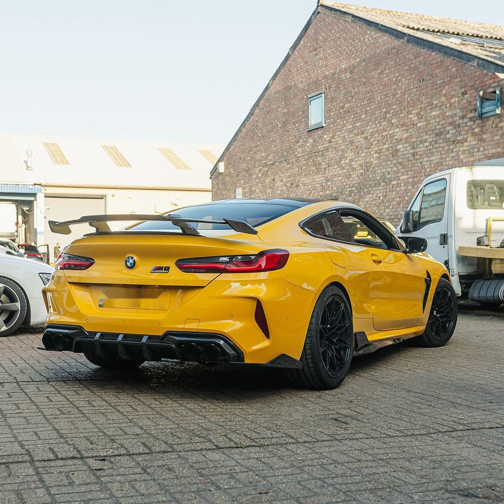 BMW M8 F91 F92 Prepreg Carbon Fibre Rear Diffuser - triple blade with side winglets