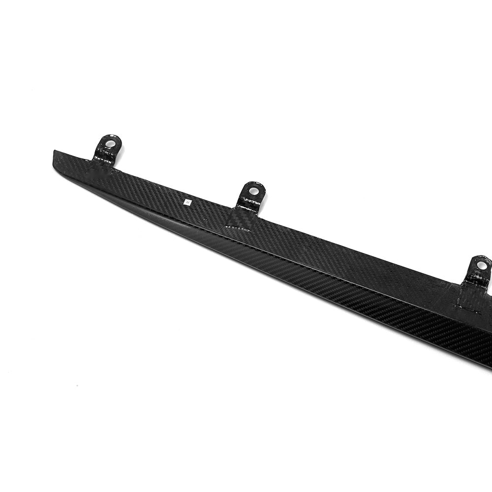 BMW M8 F93 Prepreg Carbon Fibre Side Skirts - aggressive blade accent, OEM fitment