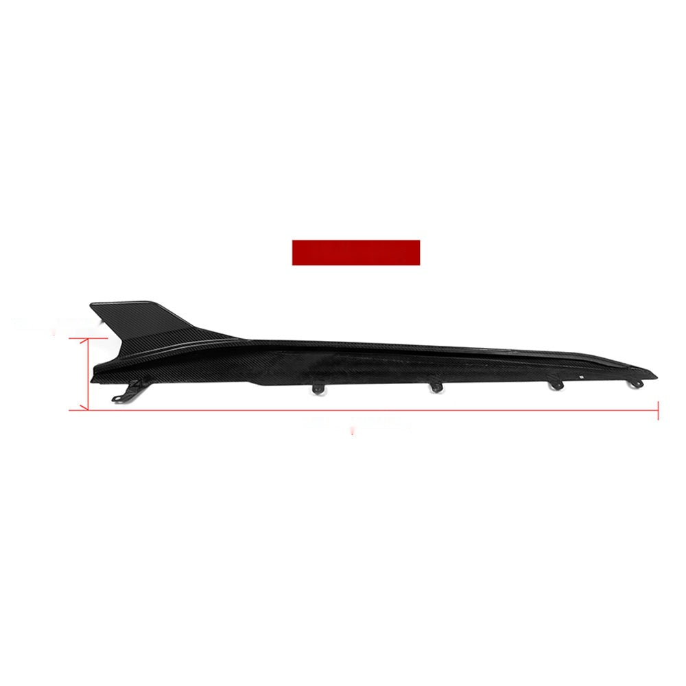 BMW M8 F93 Prepreg Carbon Fibre Side Skirts - aggressive blade accent, OEM fitment