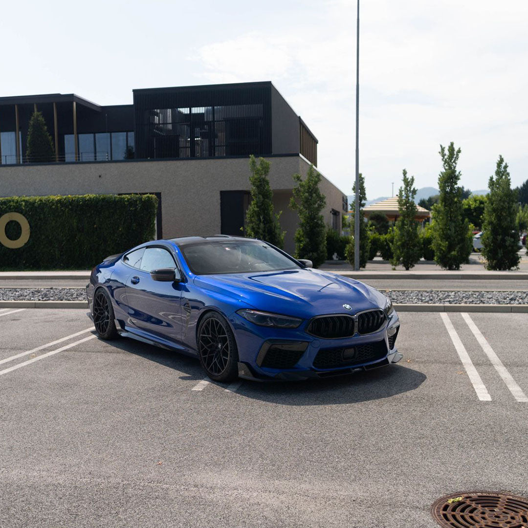 BMW M8 F9x Carbon Fibre Front Lip - prepreg track-inspired front splitter upgrade