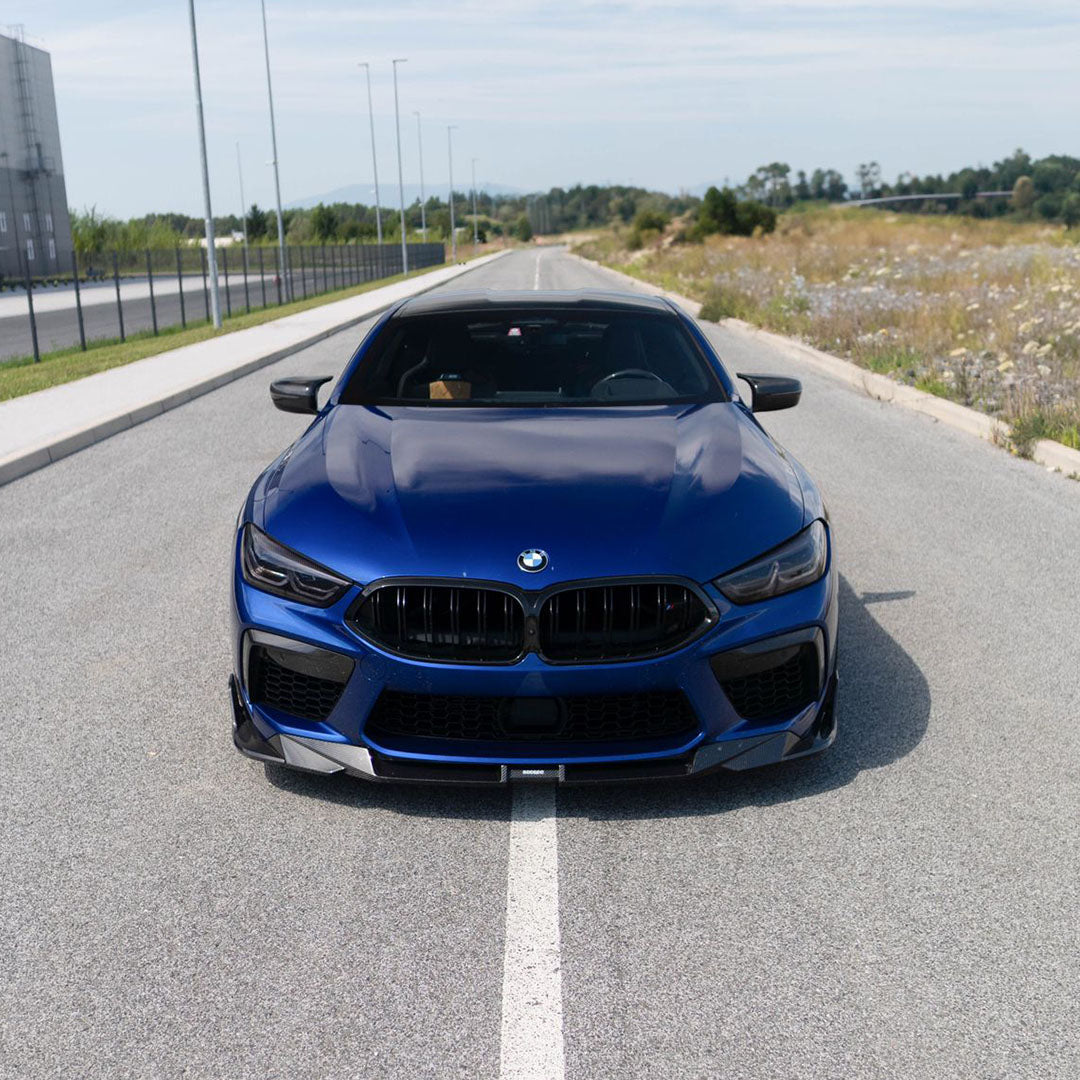 BMW M8 F9x Carbon Fibre Front Lip - prepreg track-inspired front splitter upgrade