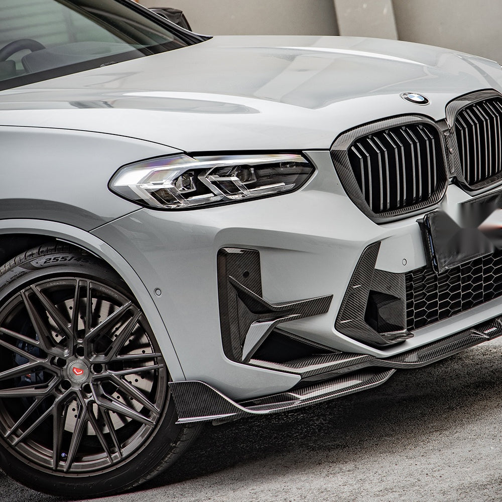 BMW X3M F97 LCI Carbon Fibre Air Inlets - prepreg front vent upgrade with gloss finish