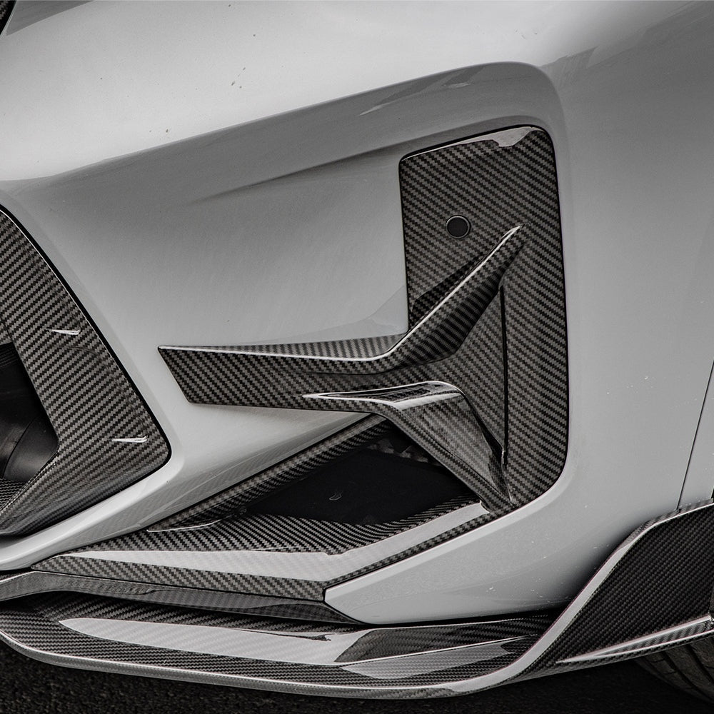 BMW X3M F97 LCI Carbon Fibre Air Inlets - prepreg front vent upgrade with gloss finish