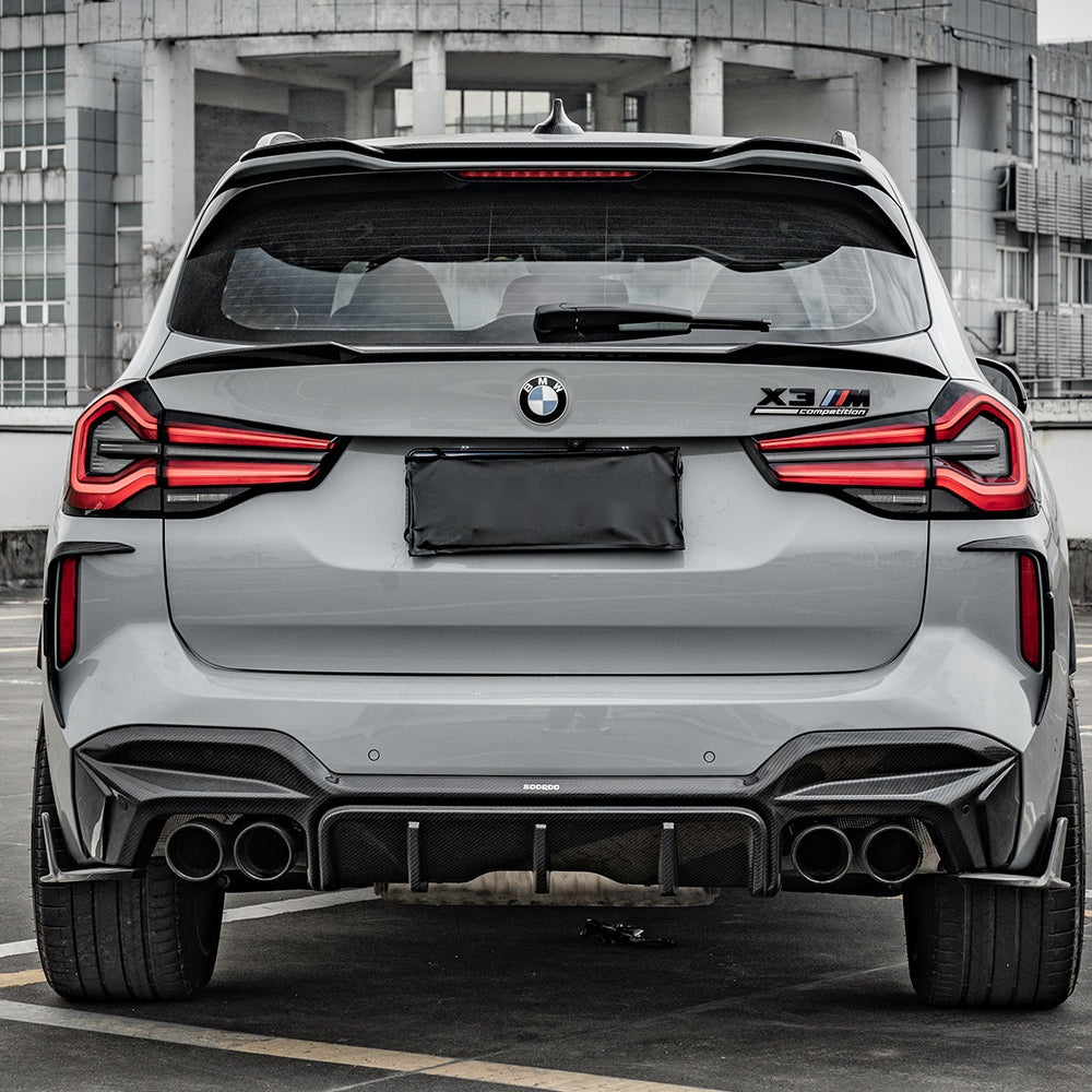 BMW X3M F97 LCI Carbon Fibre Rear Diffuser - prepreg triple blade aggressive rear upgrade