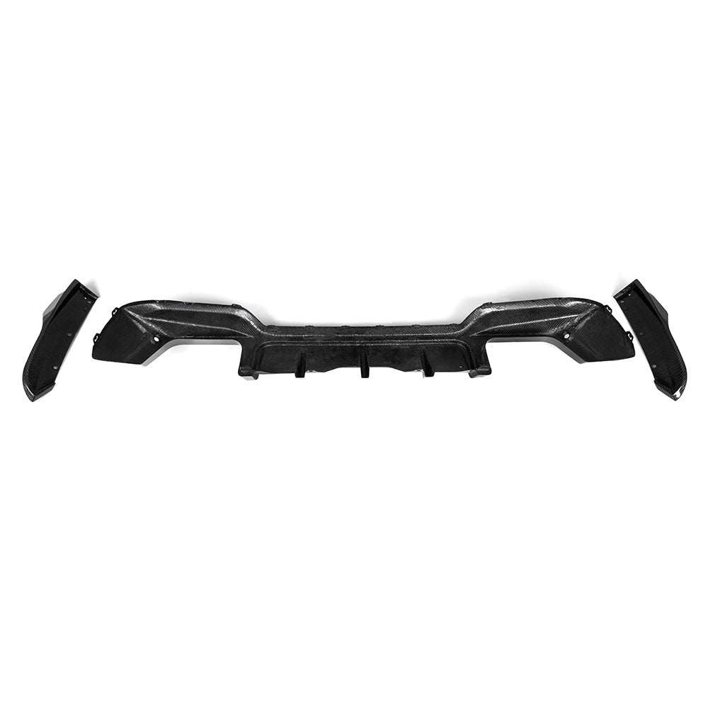 BMW X3M F97 LCI Carbon Fibre Rear Diffuser - prepreg triple blade aggressive rear upgrade
