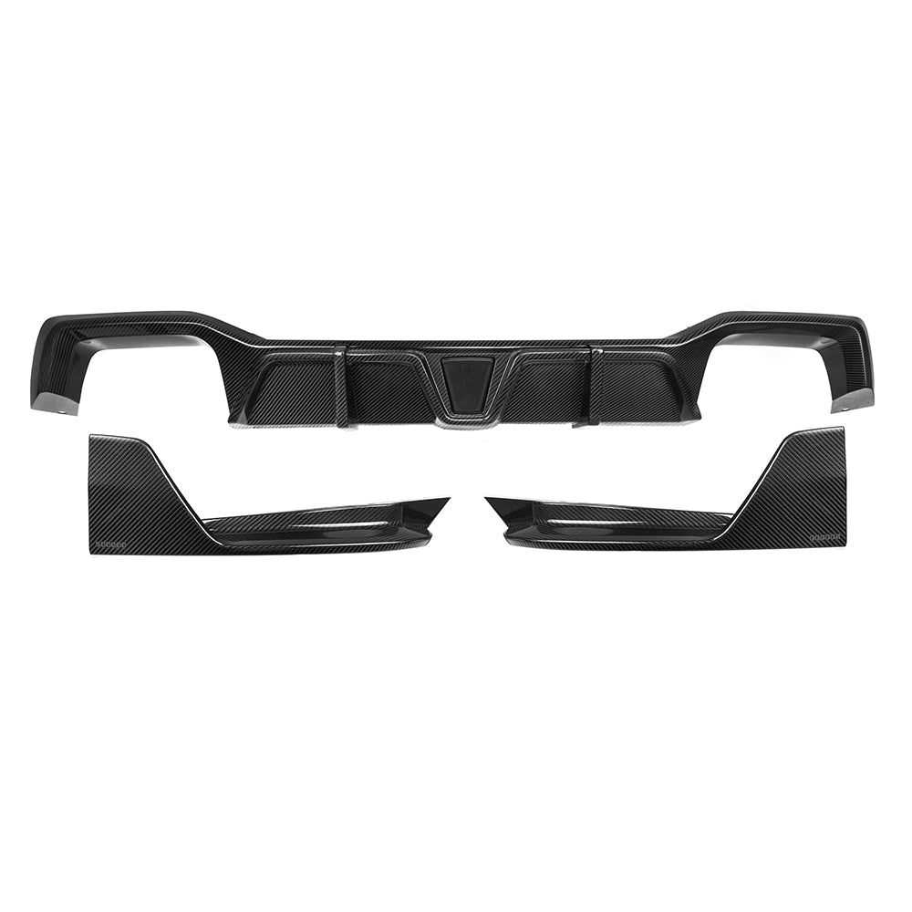 BMW X4 G02 LCI Carbon Fibre Rear Diffuser with Brake Light - prepreg aerodynamic upgrade