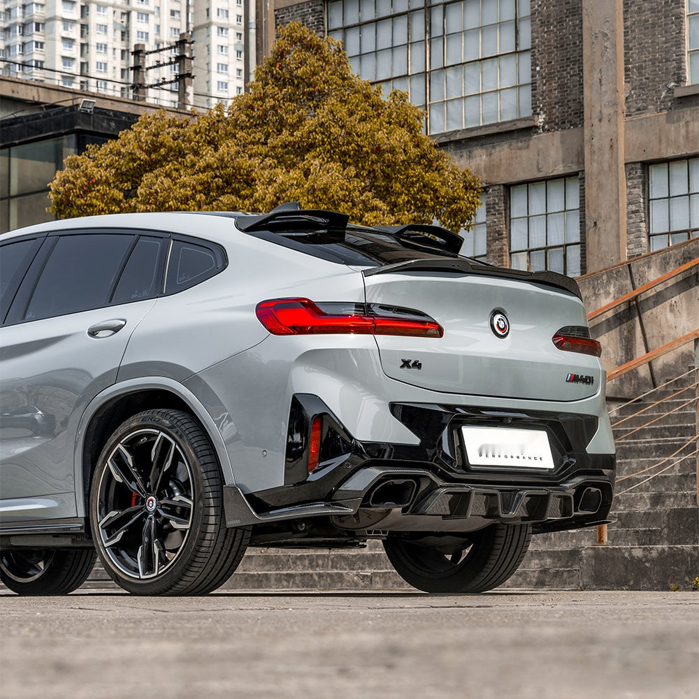 BMW X4 G02 LCI Carbon Fibre Rear Diffuser with Brake Light - prepreg aerodynamic upgrade