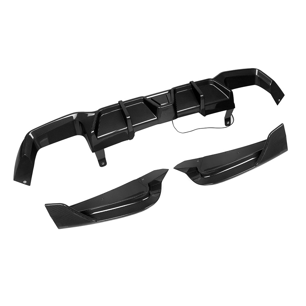 BMW X4M F98 Facelift Carbon Fibre Rear Diffuser with Brake Light - prepreg gloss finish