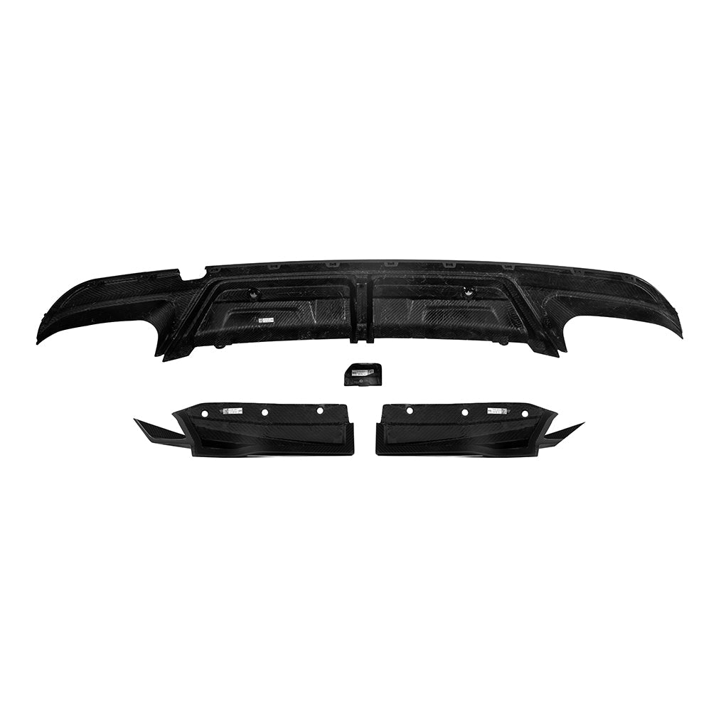 BMW X5M F95 Prepreg Carbon Fibre Rear Diffuser with Integrated Brake Light - aggressive aerodynamic upgrade