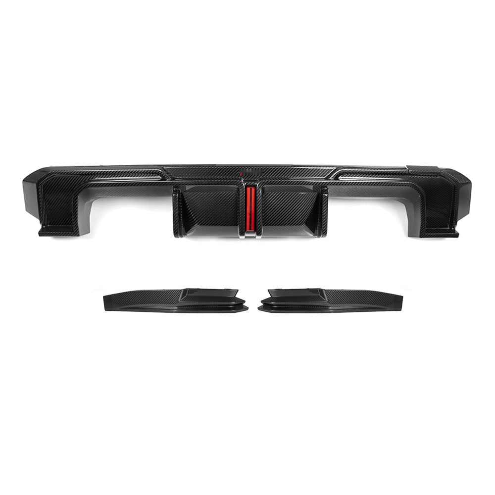 BMW M4 G82 Prepreg Carbon Fibre Rear Diffuser with Integrated Brake Light - aggressive rear upgrade
