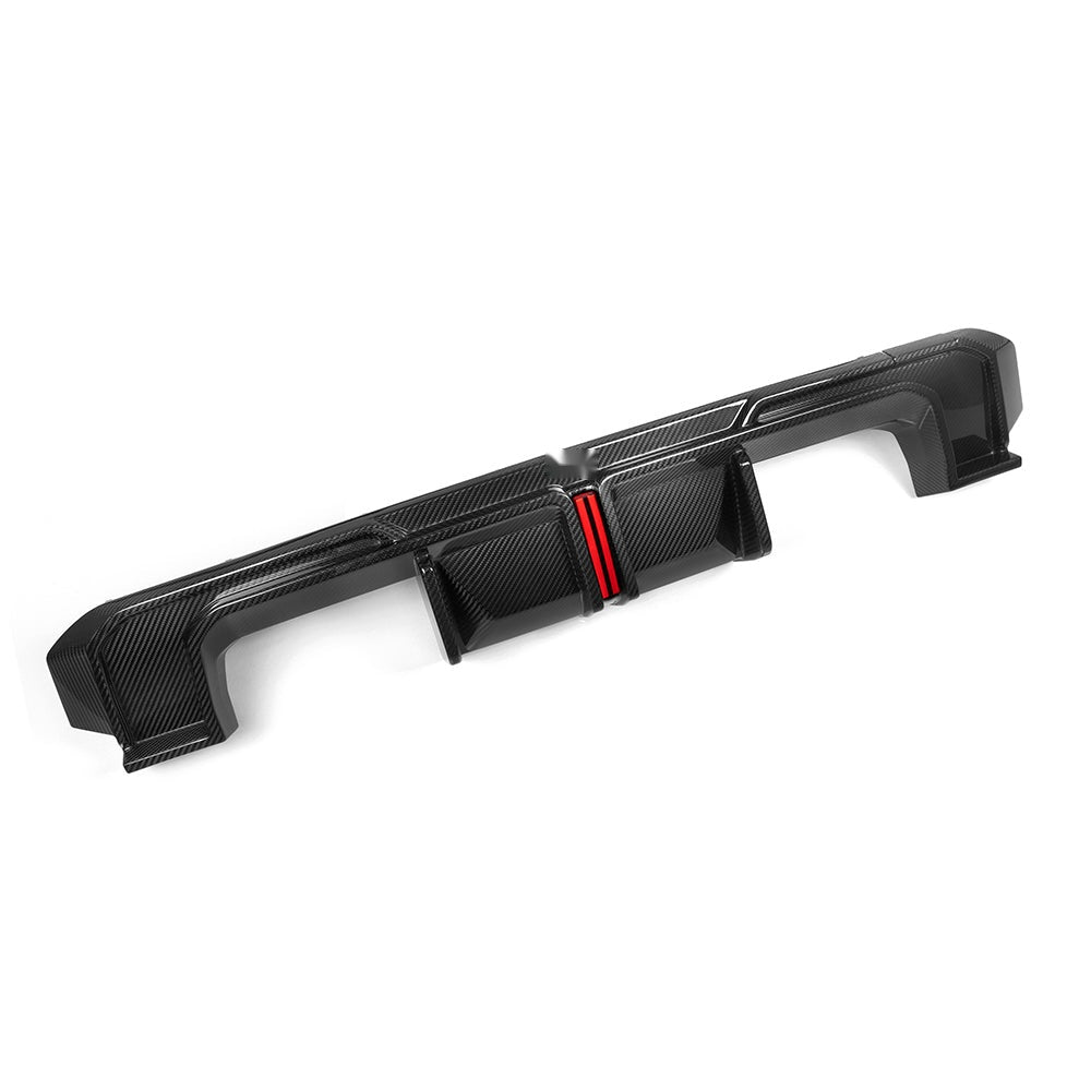 BMW M4 G82 Prepreg Carbon Fibre Rear Diffuser with Integrated Brake Light - aggressive rear upgrade