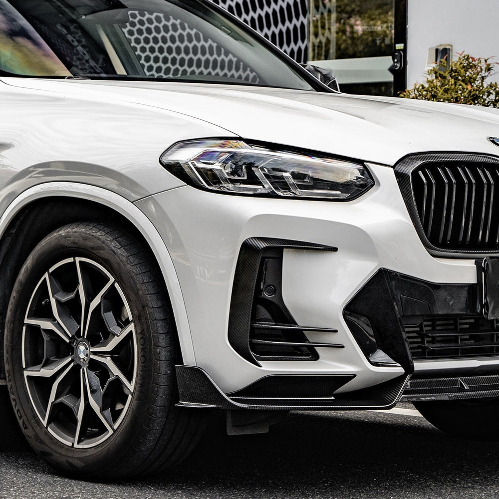 BMW X3 G01 LCI Prepreg Carbon Fibre Front Lip with dual side winglets - OEM fitment upgrade