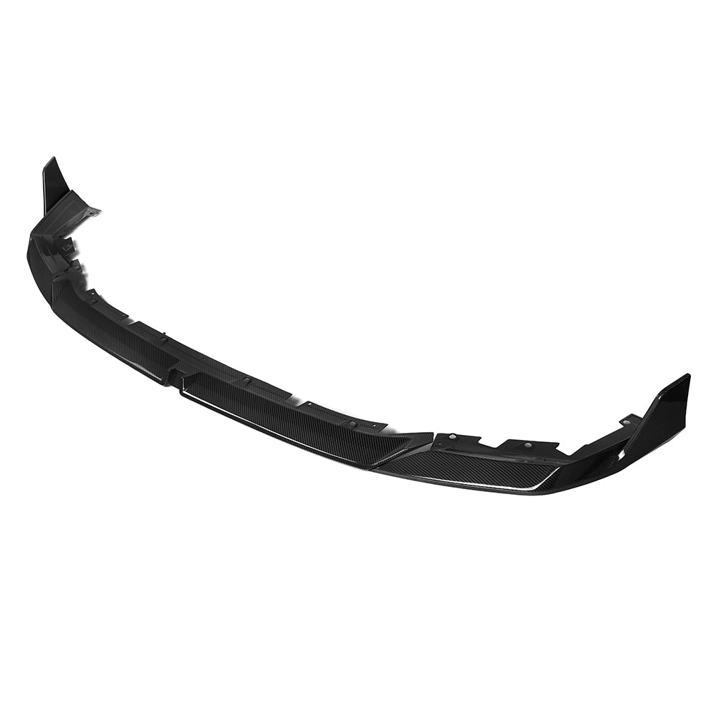 BMW M5 G90 Prepreg Carbon Fibre Front Lip with dual winglets - aggressive aerodynamic upgrade