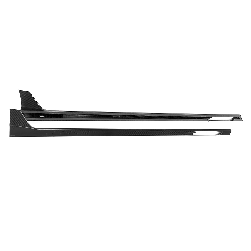 BMW M5 G90 Carbon Fibre Side Skirts with dual winglets - prepreg dry carbon upgrade