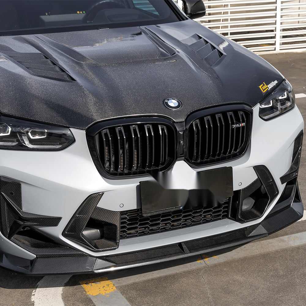 BMW X3M F97 LCI Prepreg Carbon Fibre Front Lip with integrated side winglets