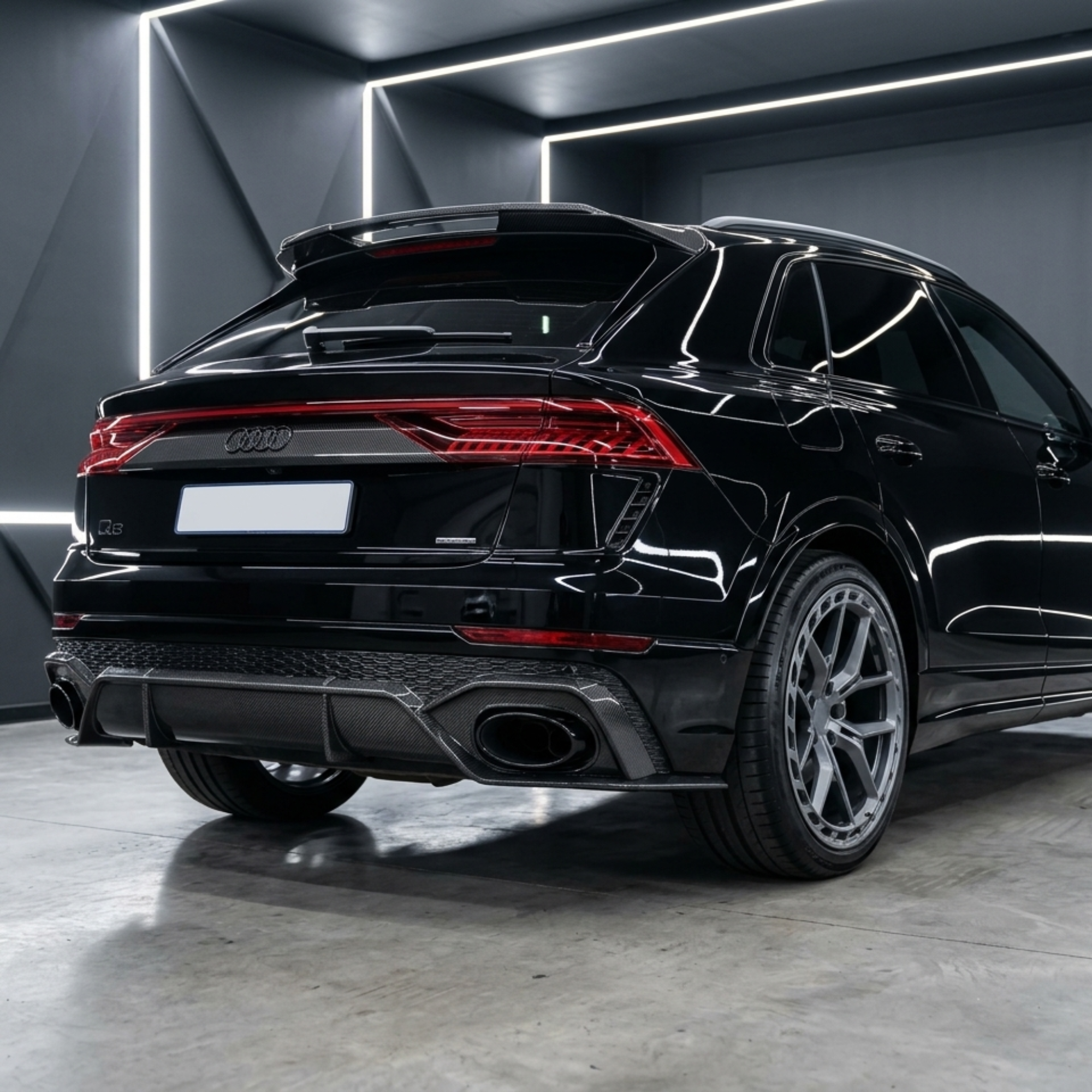 Audi RSQ8 4M Carbon Fiber Replacement Rear Bumper Diffuser image 3