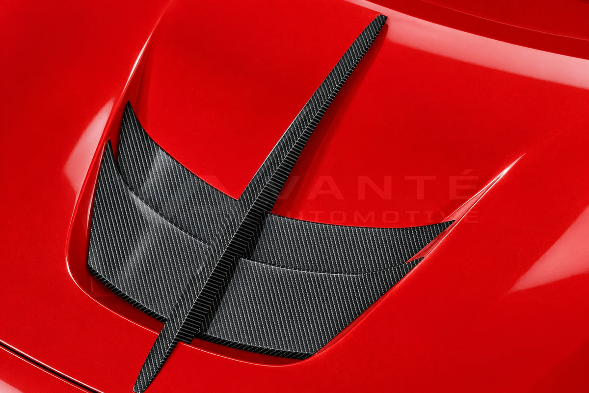 Ferrari F8 Tributo Carbon Fibre Hood Vent Trim