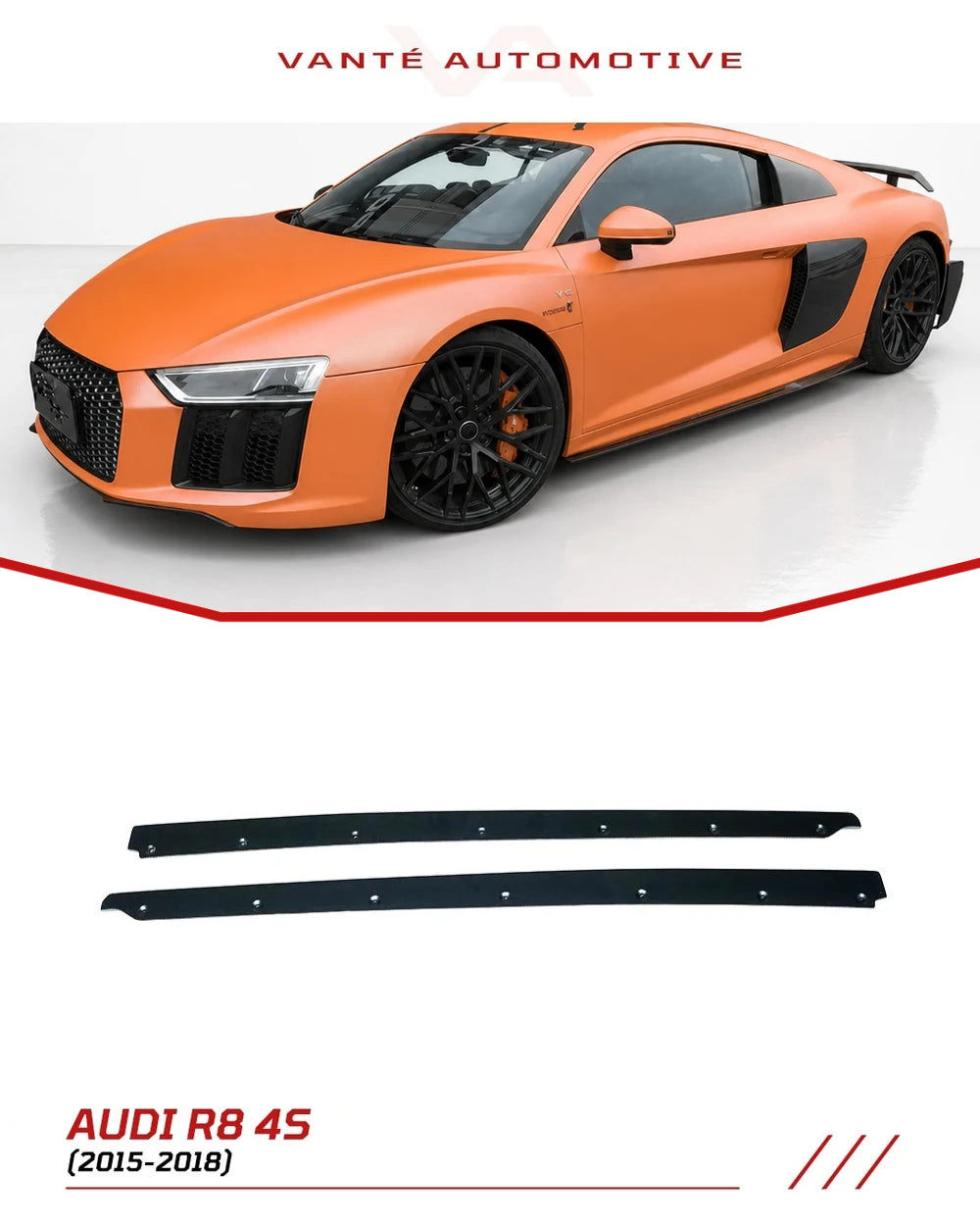Audi R8 4S Faldones Laterales de Fibra de Carbono