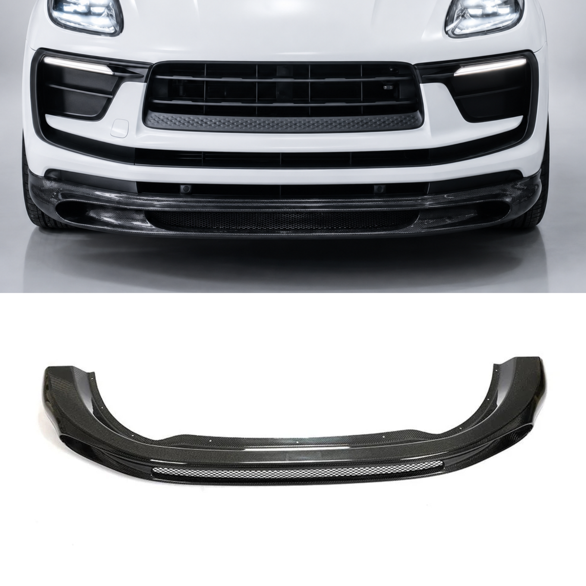 Porsche Macan 95B.3 Dry Carbon Fibre Front Bumper Lip Splitters