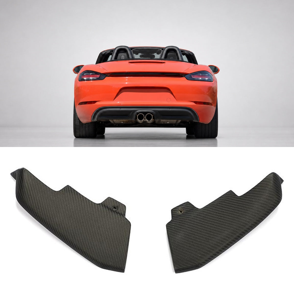 Porsche 718 Boxster Cayman 982 Dry Carbon Fibre Rear Bumper Air Fender Vents