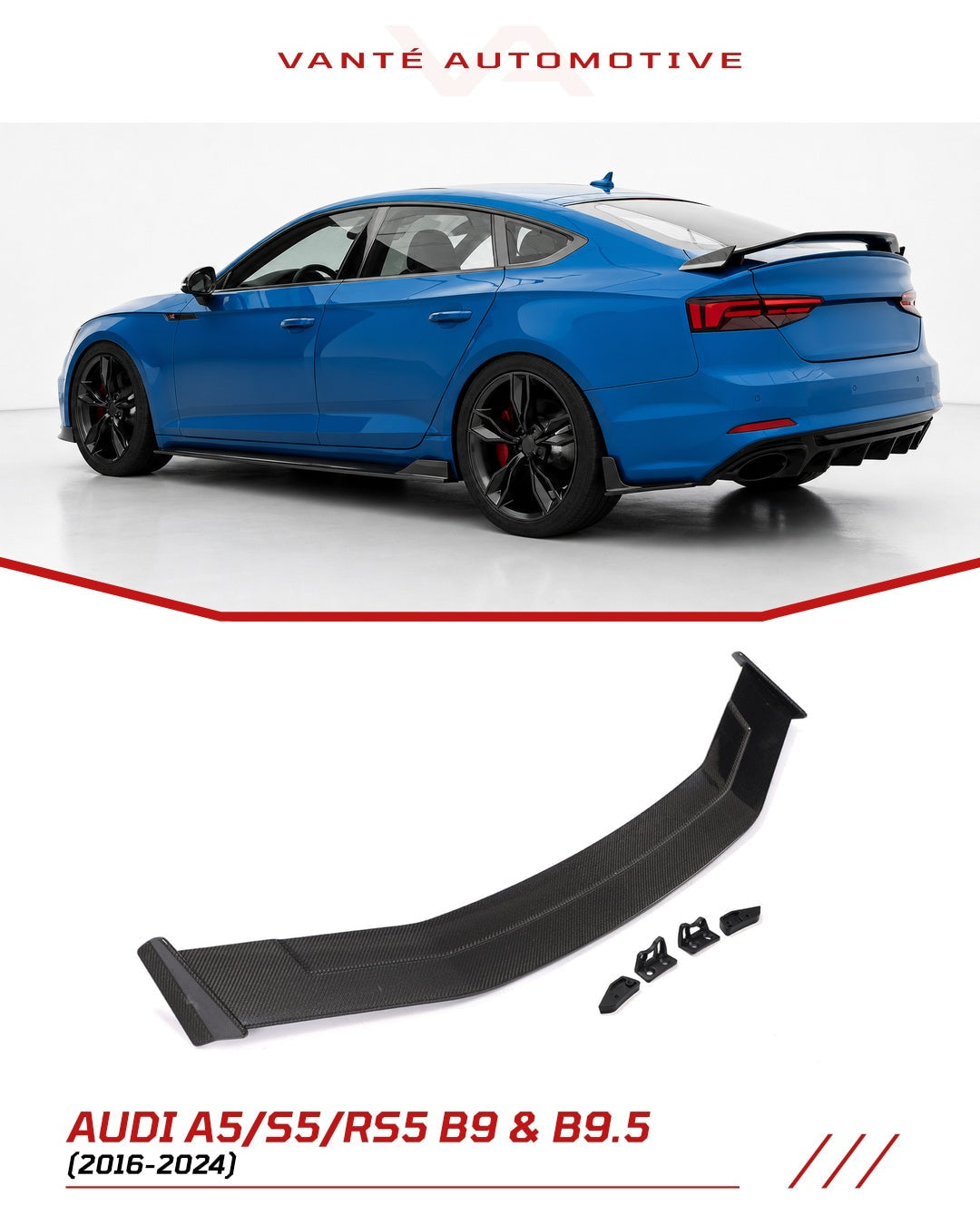 Audi A5 S5 RS5 B9 und B9.5 Dry Carbon Heck-Spoiler