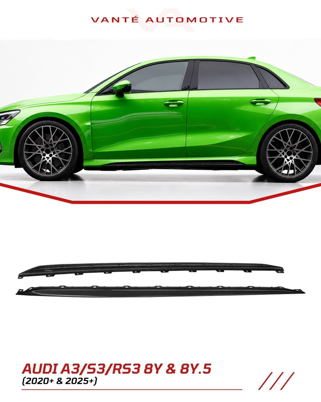 Faldones laterales de fibra de carbono Audi RS3 8Y V1