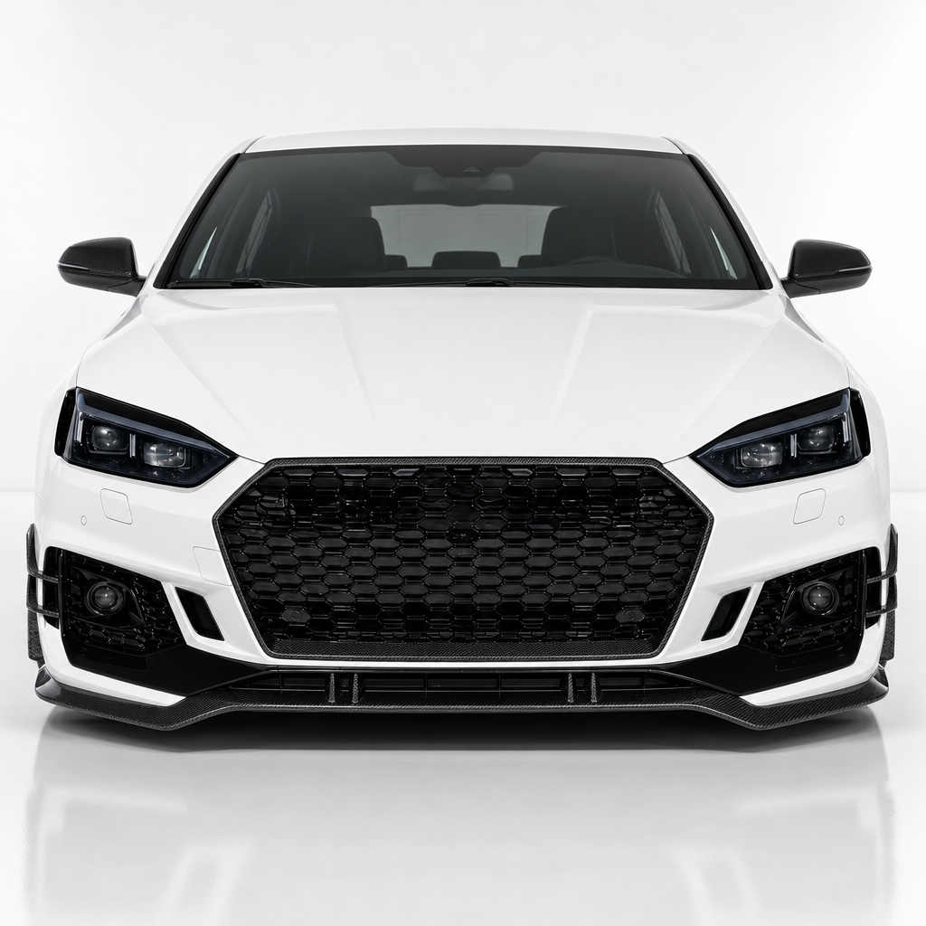 Audi RS4 B9 カーボンファイバー フロントバンパー カナード