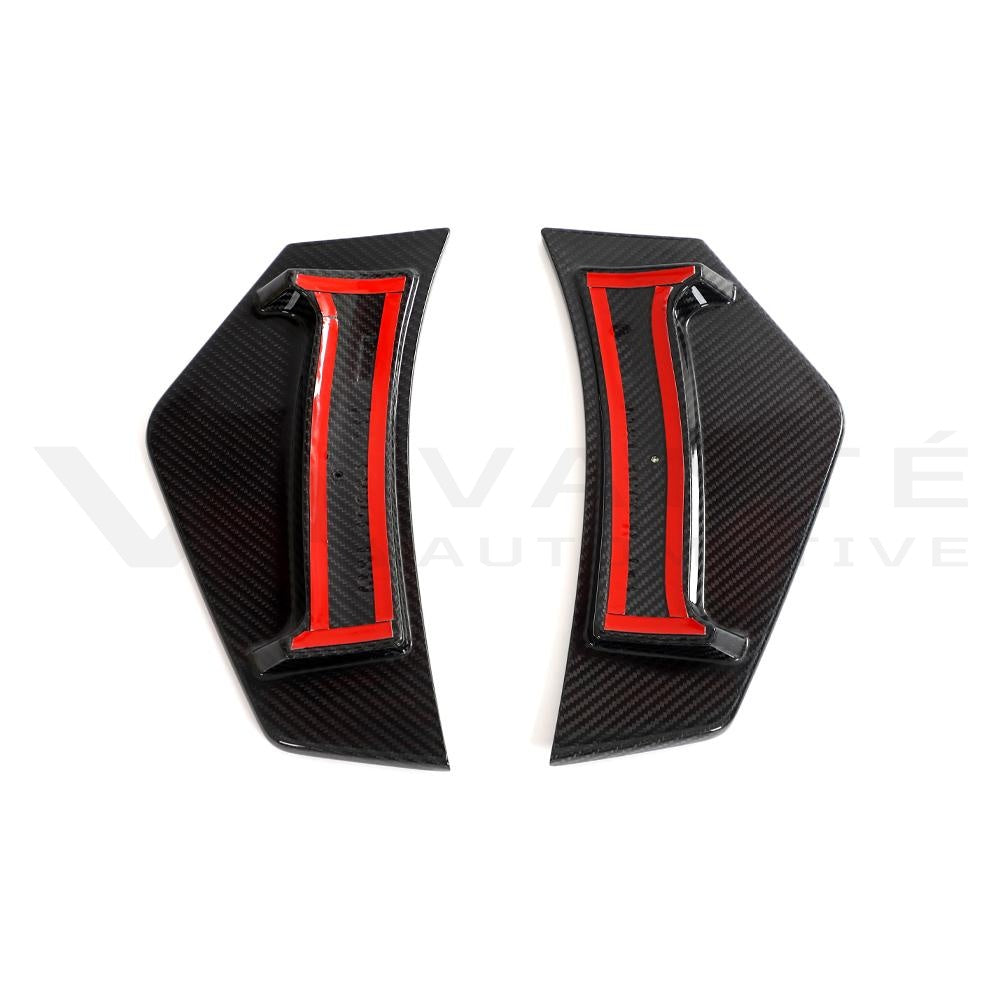 Audi R8 4S FL Carbon Fiber Rear Bumper Blades Fins