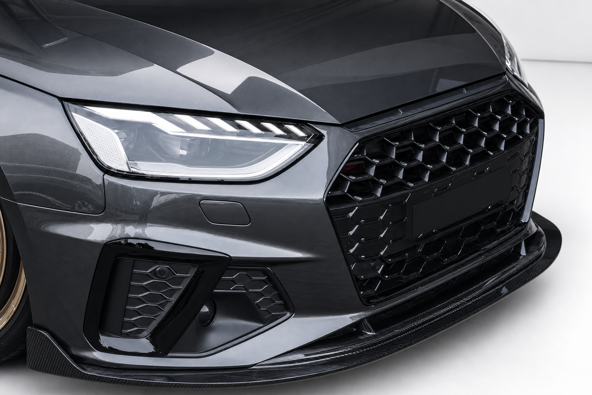Audi A4 S-Line S4 B9.5 Labio delantero de fibra de carbono seca