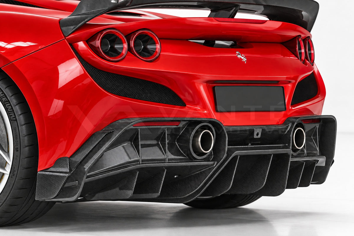 Ferrari F8 Tributo Carbon Fibre Rear Side Splitters