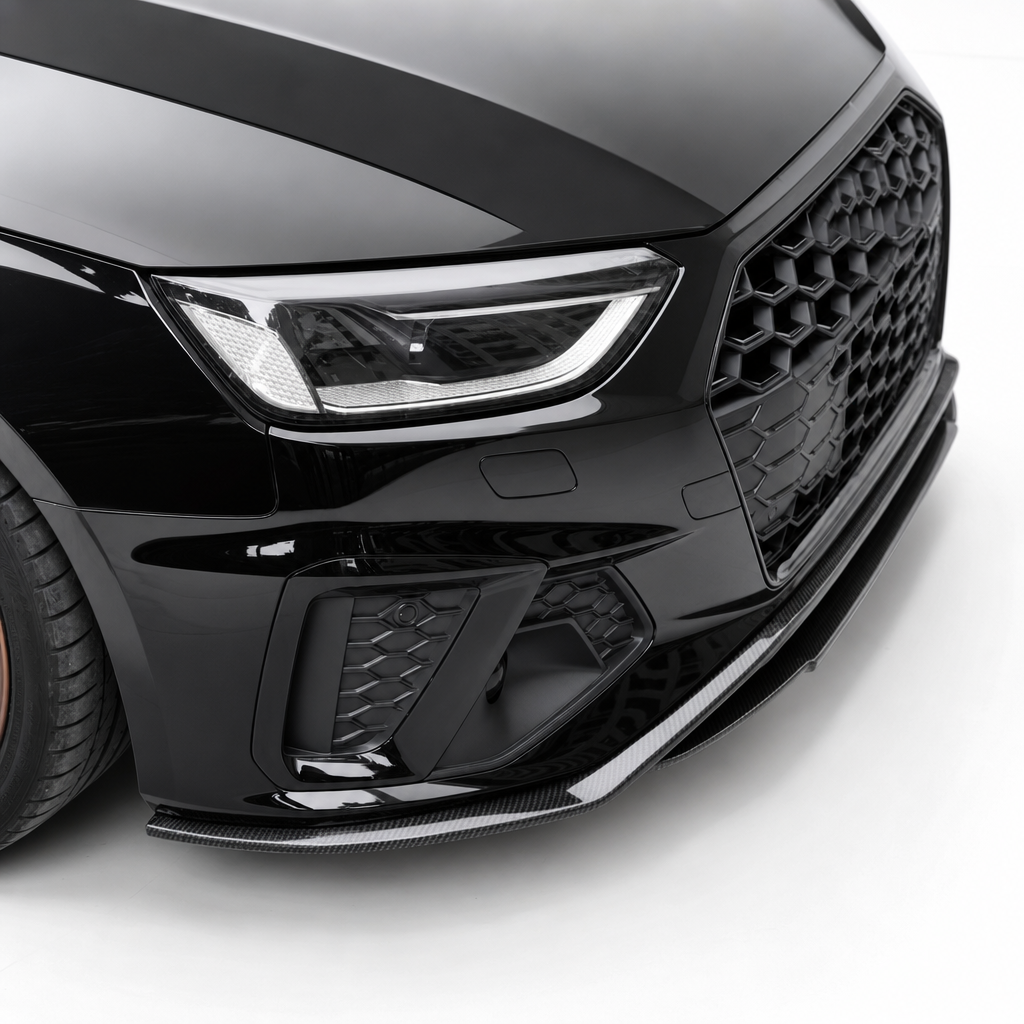 Audi A4 S-Line / S4 B9.5 Divisor de Labio Delantero de Fibra de Carbono