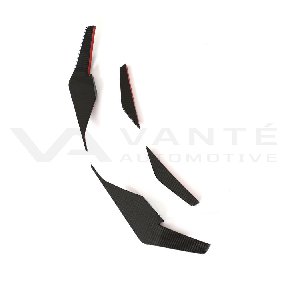 Audi R8 4S FL Carbon Fiber Front Bumper Canards V2