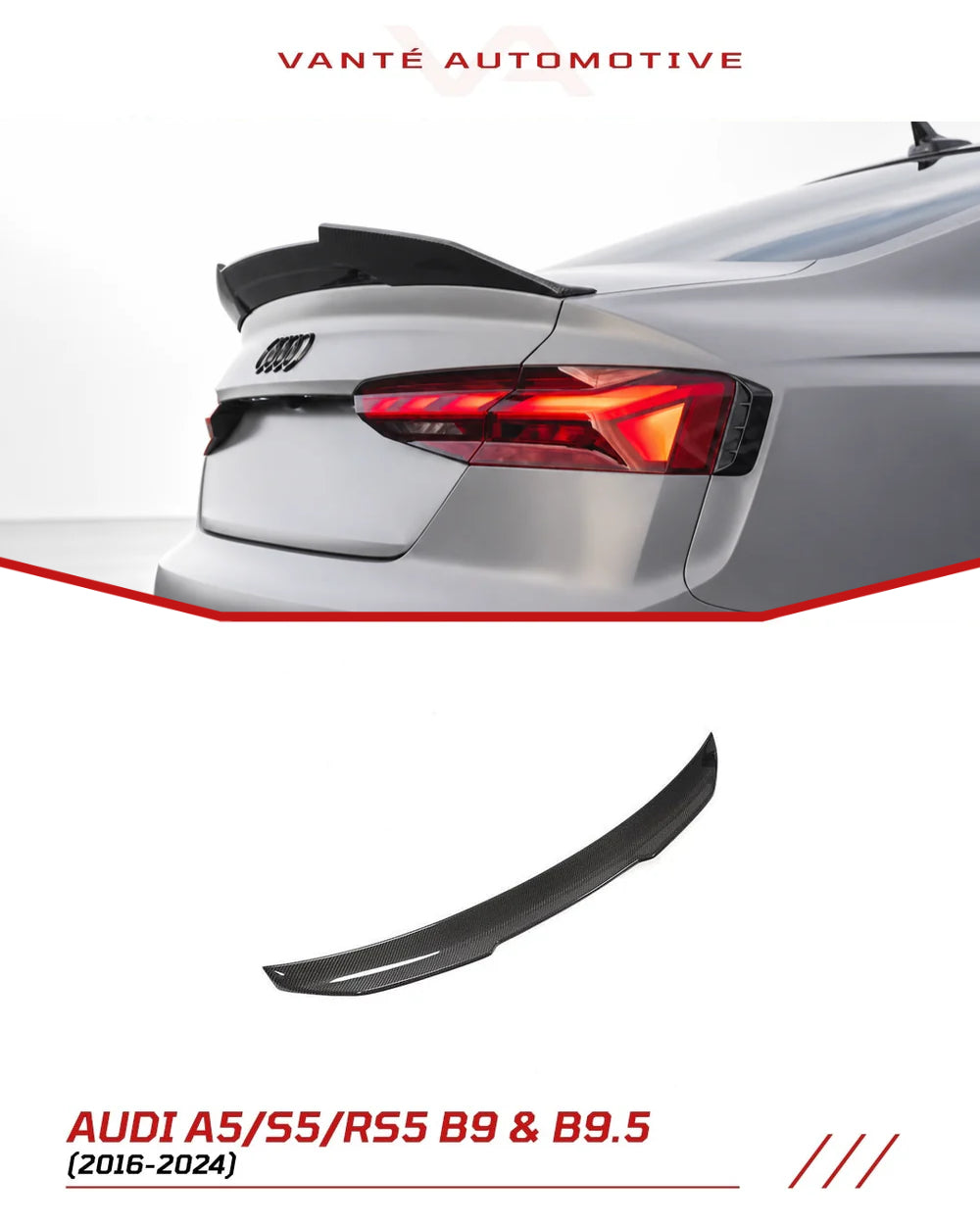 Audi A5 S5 RS5 B9 und B9.5 Carbon Fibre Heckklappenansatz