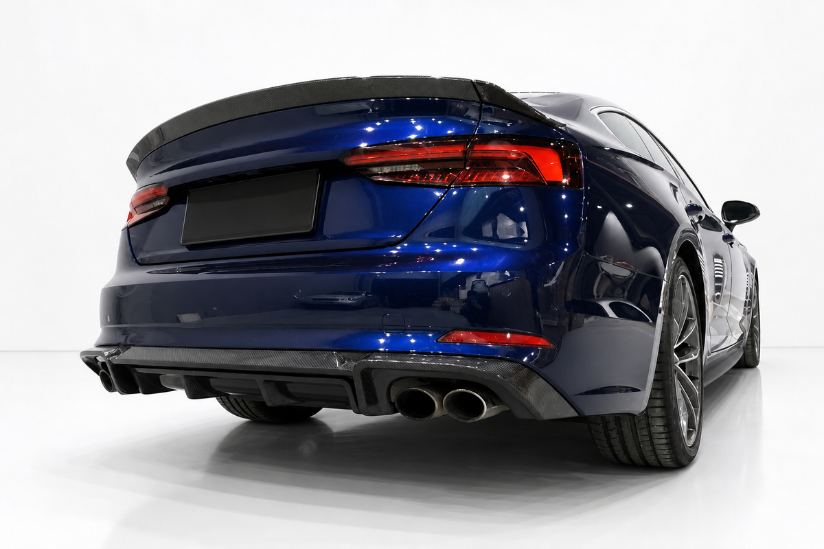 Séparateurs de diffuseur de pare-chocs arrière en fibre de carbone Audi A5 S-Line/S5 B9