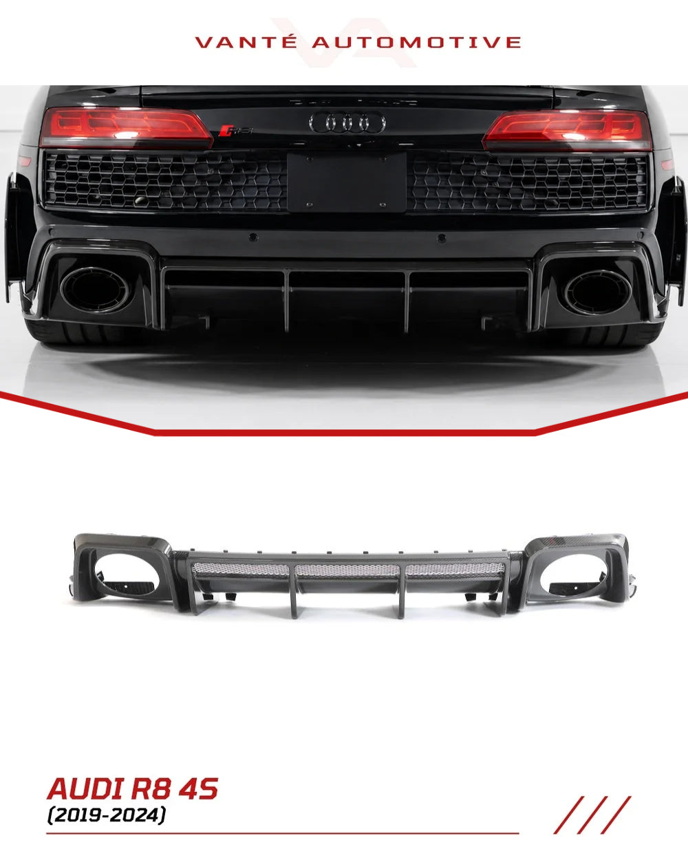 Diffusore Posteriore in Carbonio Audi R8 4S FL