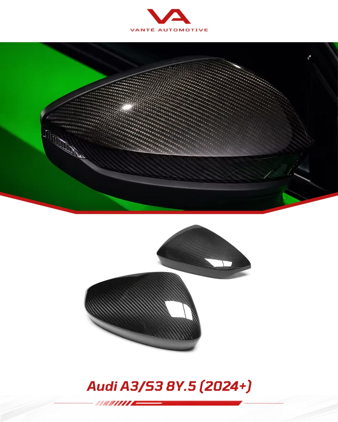 Audi A3/S3/RS3 8Y 2020+ Calotte Specchietti in Carbonio