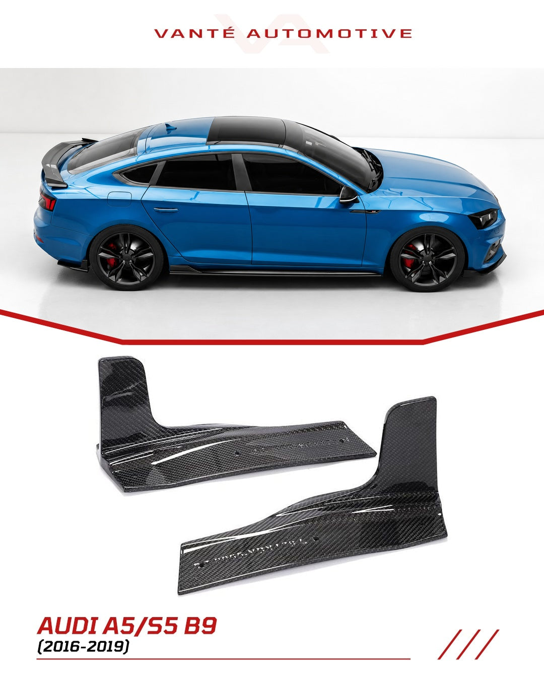 Diffuseur arrière en fibre de carbone pour Audi A5 S5 B9