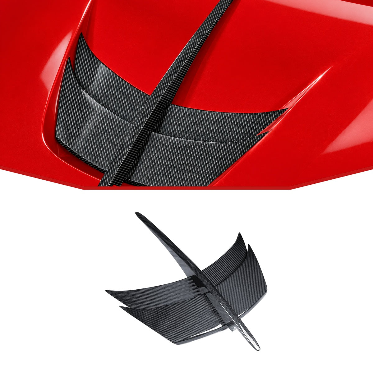 Ferrari F8 Tributo Carbon Fibre Hood Vent Trim