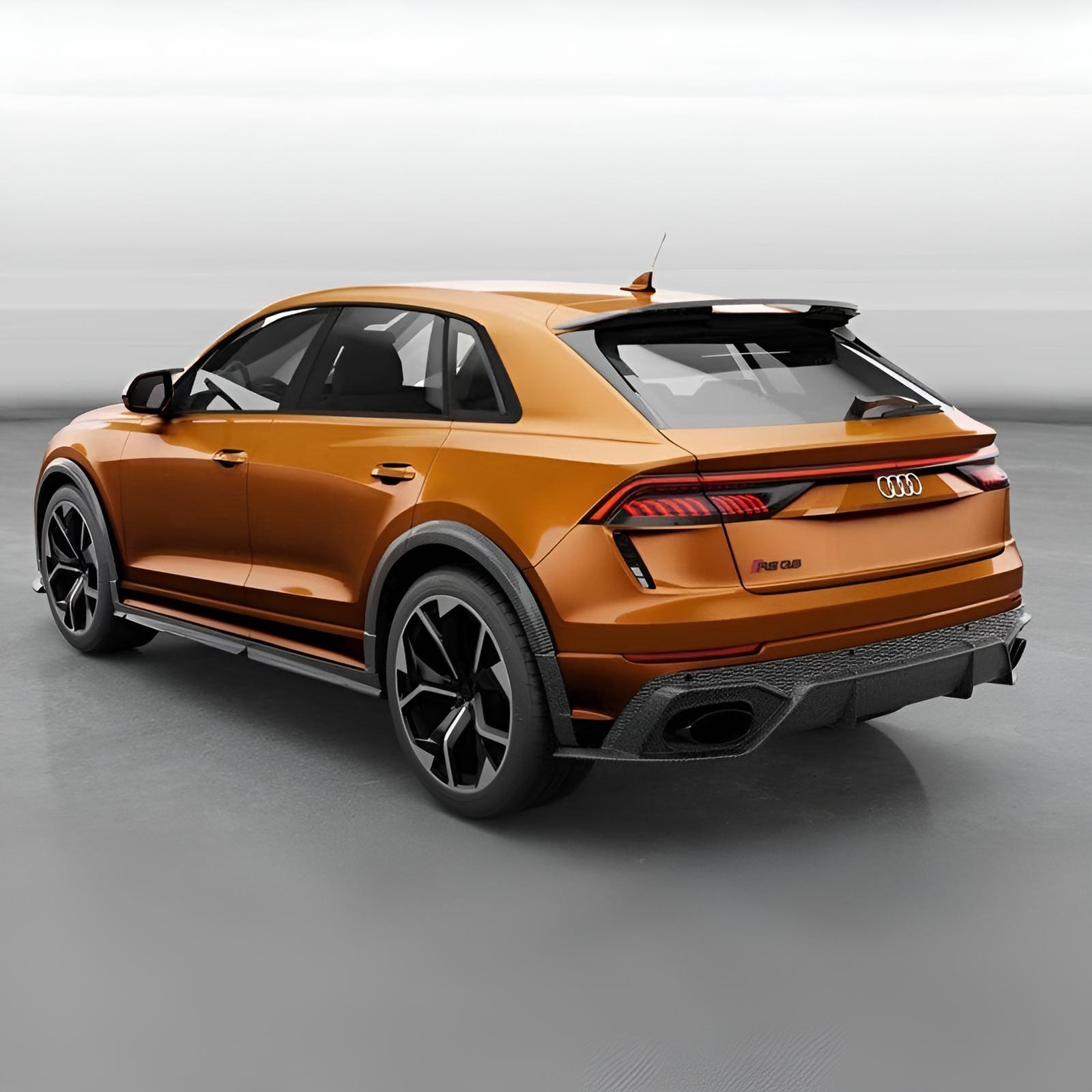 Audi RSQ8 4M Carbon Fiber Side Skirts Extensions Lip Body Kit image 2
