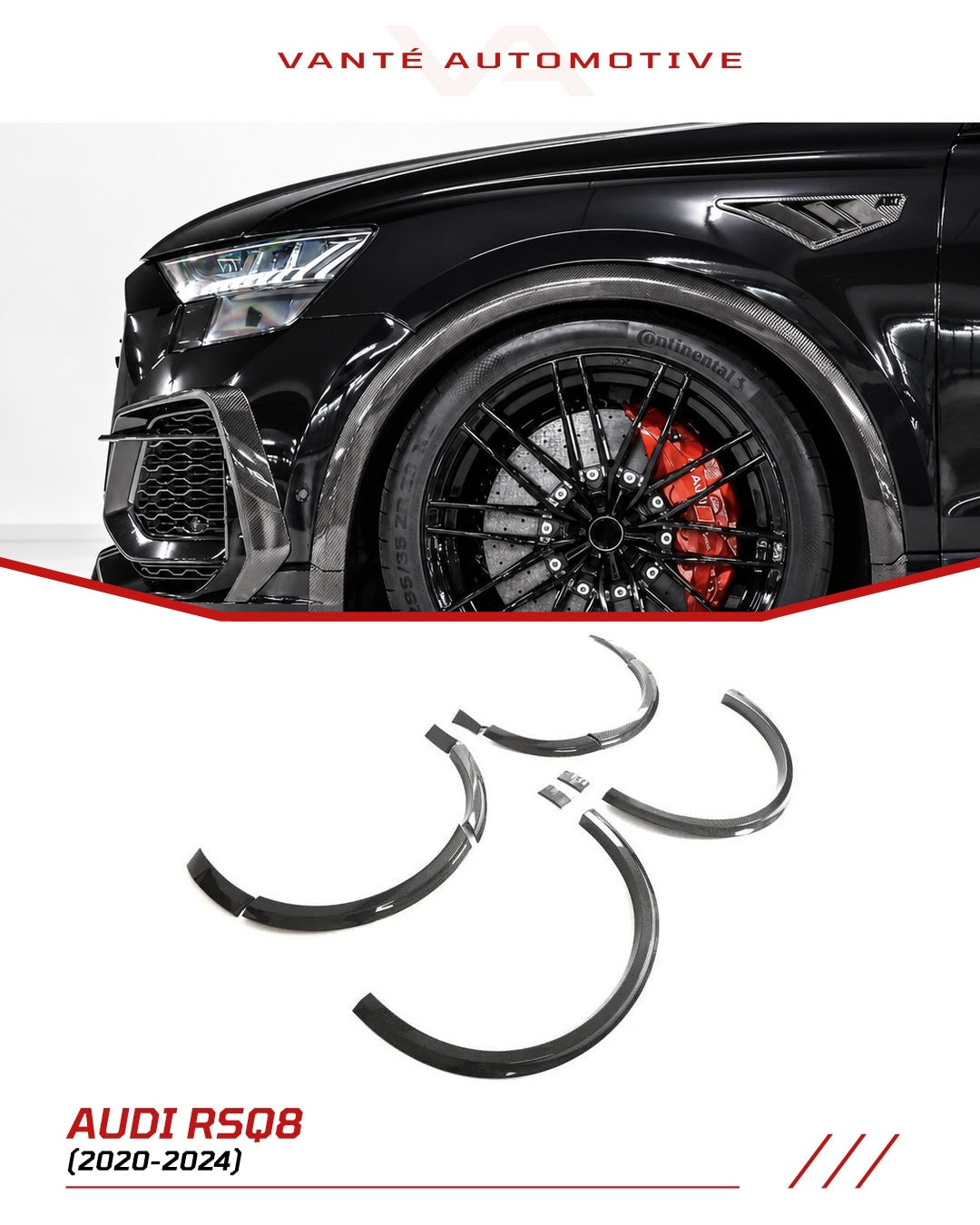 Molduras de carbono para los pasos de rueda del Audi RSQ8 4M