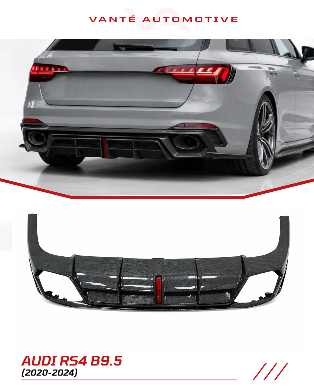 Audi RS4 B9.5 Difusor Trasero de Fibra de Carbono V2