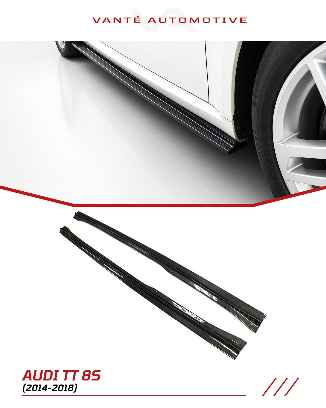 Audi TT 8S (MK3) Lèvre de Bas de Caisse en Fibre de Carbone